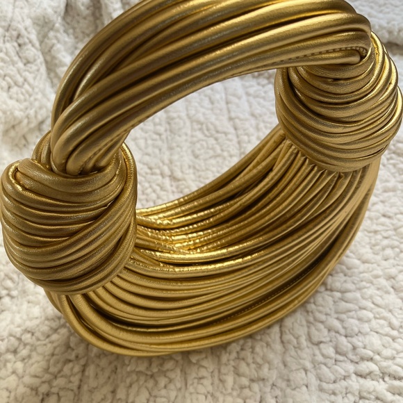 Statement Metallic Gold Multi-Strand Bag - Picture 3 of 4